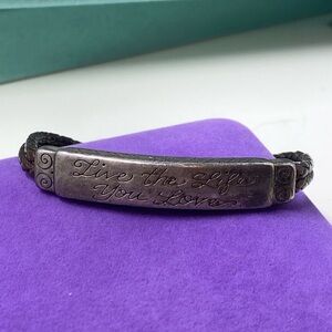 💛 Brighton Silver Plated Leather Cord Bracelet As Is